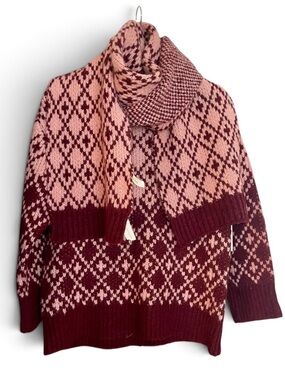NWT Anthropologie Sigfried Knit Wool Sweater & Scarf Set